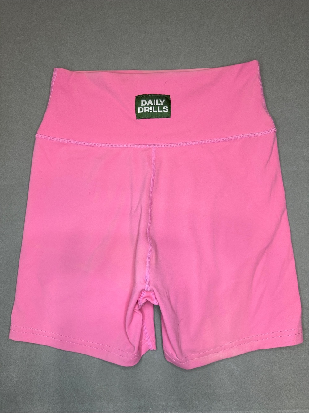 Daily Drills High-Waist bubble gum Pink Bike Shorts **Flawed** - M